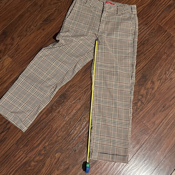 Dickies Girl Plaid Cropped/Ankle Pants, Brown, size 5 - Picture 8 of 9